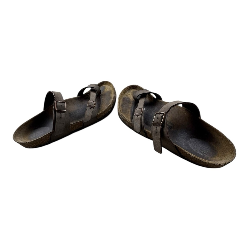 Birkenstock Yara Sandals Brown Leather Women's Size 39 Needs Repair Read - Picture 9 of 13